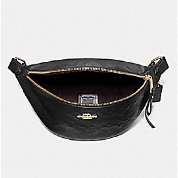 SOLD OUT!!!Coach Black Signature Belt Bag $328 - Picture 2 of 6